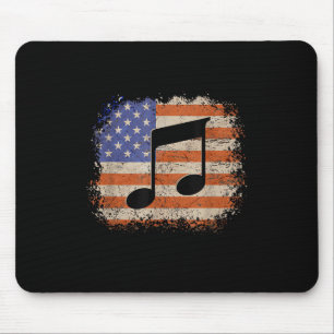 Musiknote für Männer Geschenk amerikanische Flagge Mousepad
