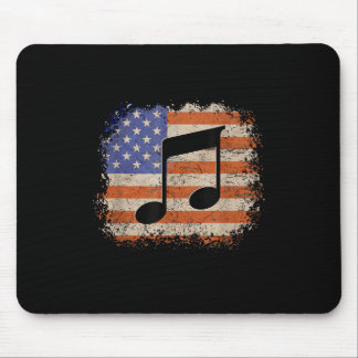 Musiknote für Männer Geschenk amerikanische Flagge Mousepad