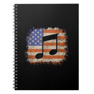 Musiknote für Männer Geschenk amerikanische Flagge Notizblock