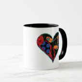 Musiknote Gemustertes Herz Tasse (VorderseiteRechts)
