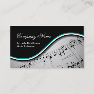 Musiknote-Geschäfts-Karten ~ aquamarin Visitenkarte
