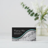 Musiknote-Geschäfts-Karten ~ aquamarin Visitenkarte (Stehend Vorderseite)