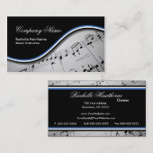 Musiknote-Geschäfts-Karten ~ Blau Visitenkarte (Vorne/Hinten)