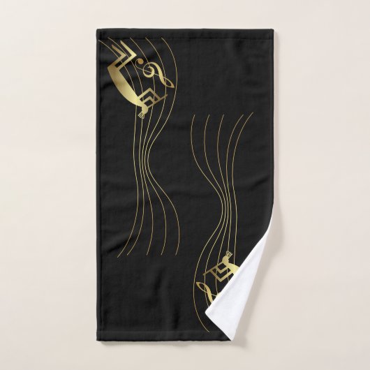 Musiknote Gold Kokopelli Handtücher (Handtuch)