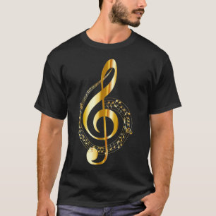 Musiknote Gold Treble Clef Symbol T für T-Shirt