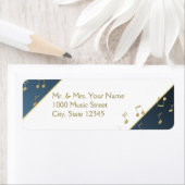 Musiknote Gold und Blaue Rücksendeadresse (Insitu)