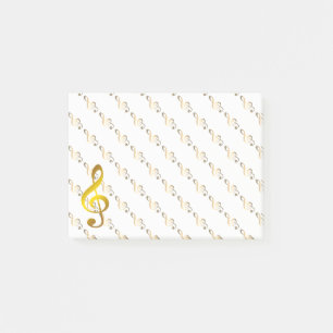 Musiknote Gold Vintage Post-it Klebezettel