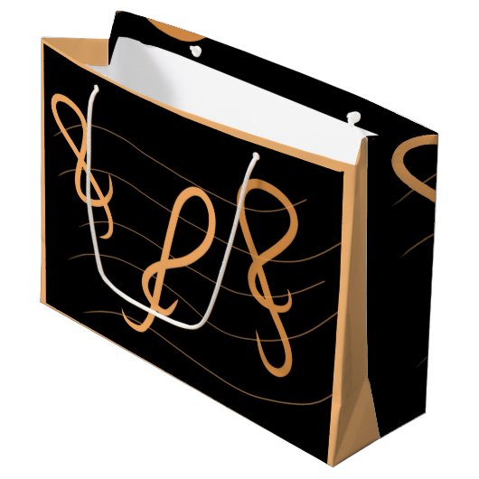 Musiknote Große Geschenktüte (Vorderseite Schrägansicht)