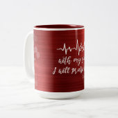 Musiknote Heartbeat mit Psalms Scripting Zweifarbige Tasse (Vorderseite Links)