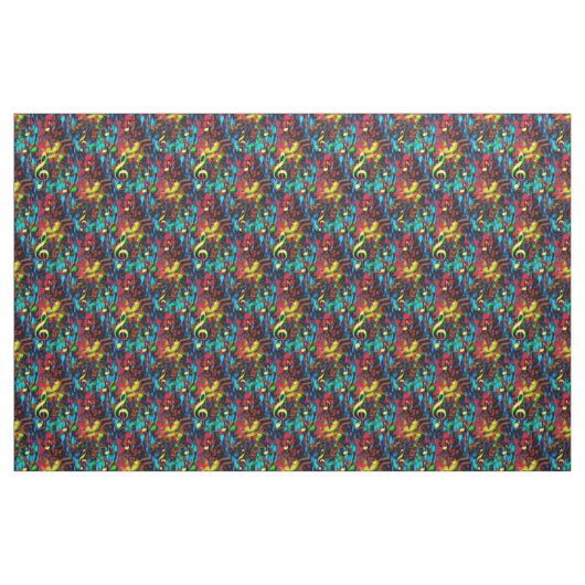 Musiknote Helles Abstraktes Gewebe Stoff (Fat Quarter (45,7 x 55,9 cm))
