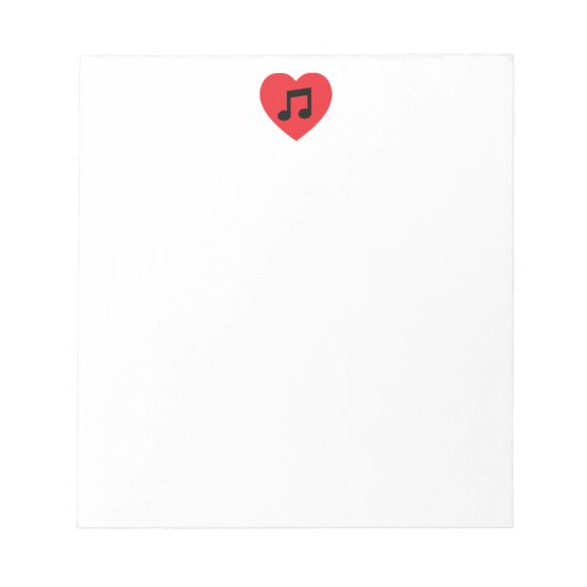 Musiknote-Herz-Editor Notizblock (Vorderseite)