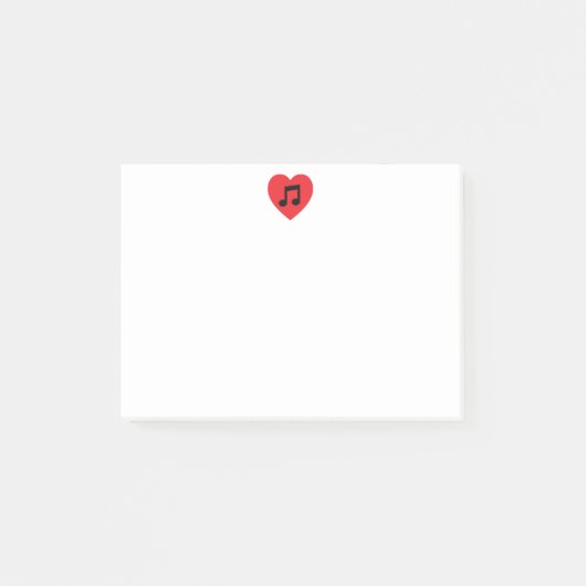 Musiknote-Herz-Post-Itanmerkungen Post-it Klebezettel (Vorderseite)