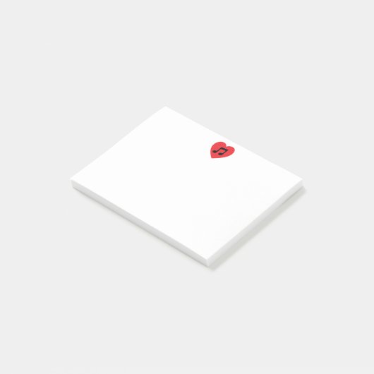 Musiknote-Herz-Post-Itanmerkungen Post-it Klebezettel (angewinkelt)