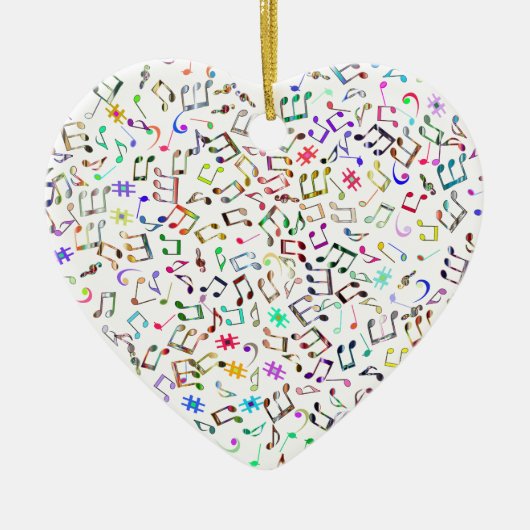 Musiknote Herzdekoration Keramik Ornament (Vorne)