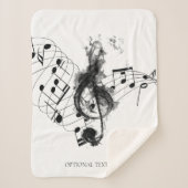 Musiknote in Schwarzweiß Sherpadecke (Vorderseite)