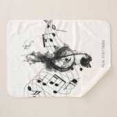 Musiknote in Schwarzweiß Sherpadecke (Vorderseite (Horizontal))
