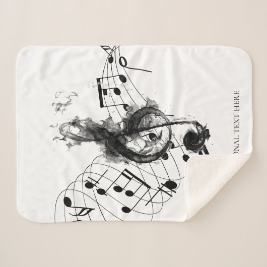 Musiknote in Schwarzweiß Sherpadecke (Vorderseite (Horizontal))