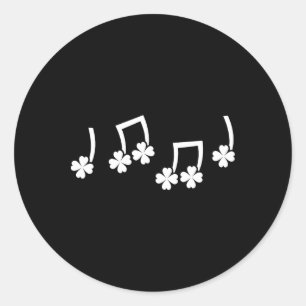 Musiknote Irlands St. Patricks Tag Lustiger Musikl Runder Aufkleber