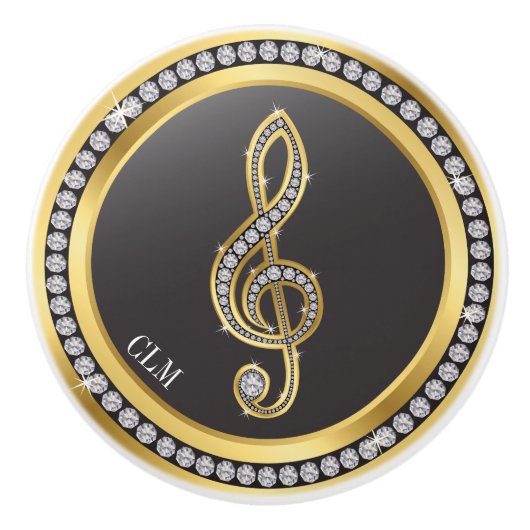 Musiknote-Kabinettknoten Keramikknauf (Vorderseite)