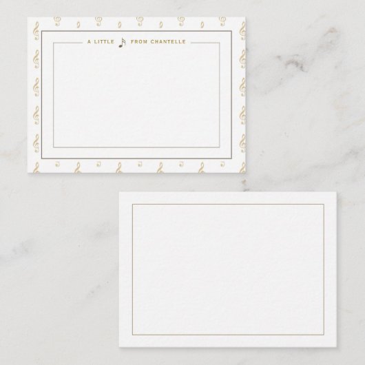 Musiknote-Karte mit impliziertem Treble Clef Mitteilungskarte (Vorne/Hinten)