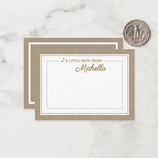 Musiknote-Karte mit impliziertem Treble Clef Mitteilungskarte (Vorderseite/Rückseite Beispiel)