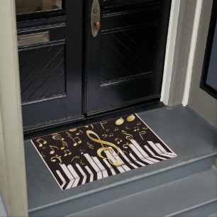 Musiknote Luxury Gold Klaviertasten Fußmatte