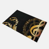 Musiknote Luxury Gray Gold Fußmatte (Schrägansicht)