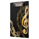 Musiknote Luxus Golddesign Klemmbrett (Links)