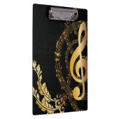 Musiknote Luxus Golddesign Klemmbrett (Rechts)