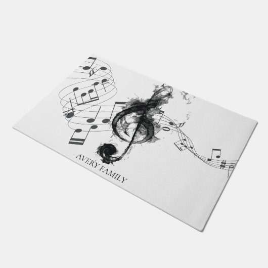 Musiknote Luxus Personalisiert Fußmatte (Schrägansicht)