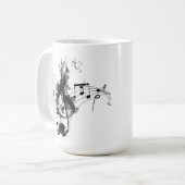 Musiknote Luxus Schwarz-Weiß Kaffeetasse (Vorderseite Links)