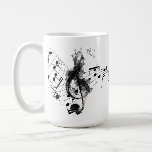 Musiknote Luxus Schwarz-Weiß Kaffeetasse (Links)