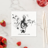 Musiknote Luxus Schwarz-Weiß Personalisiert Serviette (Beispiel)