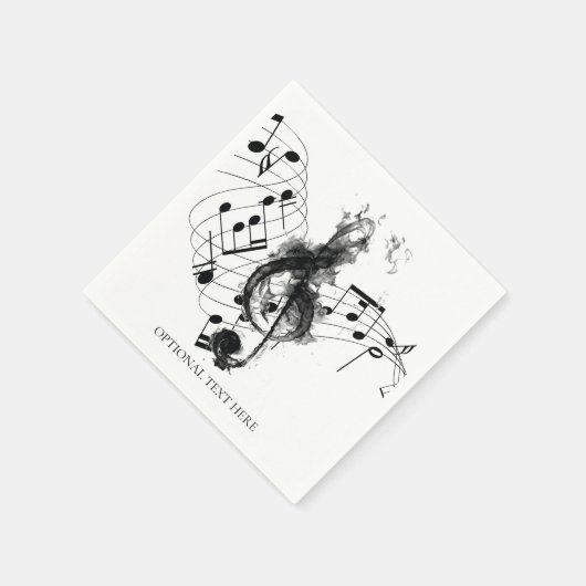 Musiknote Luxus Schwarz-Weiß Personalisiert Serviette (Ecke)
