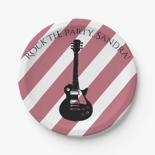 Musiknote Luxus Schwarz-Weiß Persönlich Pappteller (Vorderseite)