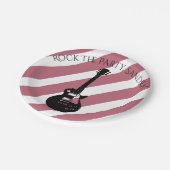 Musiknote Luxus Schwarz-Weiß Persönlich Pappteller (Schrägansicht)