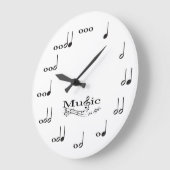 Musiknote mit Musik ist Leben-Sprichwort Große Wanduhr (Winkel)