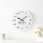 Musiknote mit Musik ist Leben-Sprichwort Große Wanduhr (Zuhause)