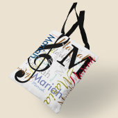 Musiknote-Monogramm mit Farbnamen bearbeiten Tasche