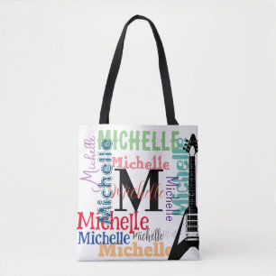 Musiknote-Monogramm mit Farbnamen Tasche