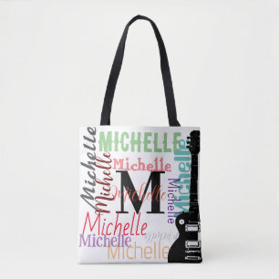 Musiknote-Monogramm mit Farbnamen Tasche