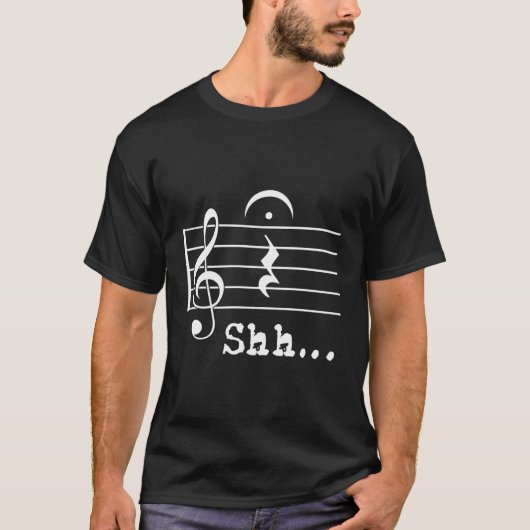 Musiknote Musician Shh Quer Erholung Fermata T-Shirt (Vorderseite)