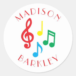 Musiknote Musician Teacher Classic Round Sticker