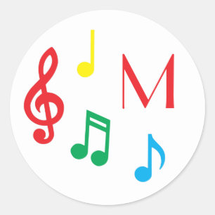 Musiknote Musician Teacher Classic Round Sticker