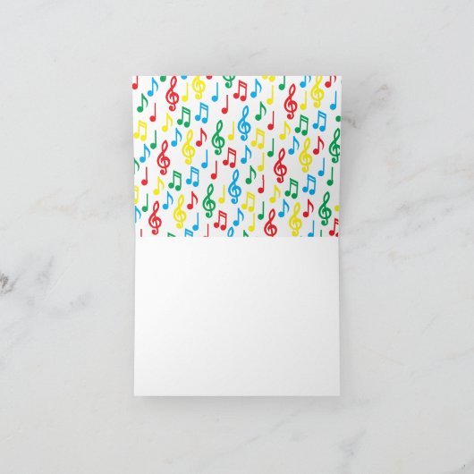 Musiknote Musician Teacher Note Card (Innenseite)