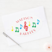 Musiknote Musician Teacher Oval Sticker (Umschlag)