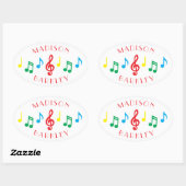 Musiknote Musician Teacher Oval Sticker (Blatt)