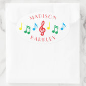 Musiknote Musician Teacher Oval Sticker (Tasche)