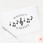 Musiknote Musician Teacher Ovaler Aufkleber (Umschlag)