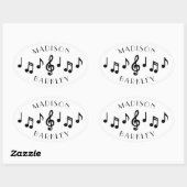 Musiknote Musician Teacher Ovaler Aufkleber (Blatt)